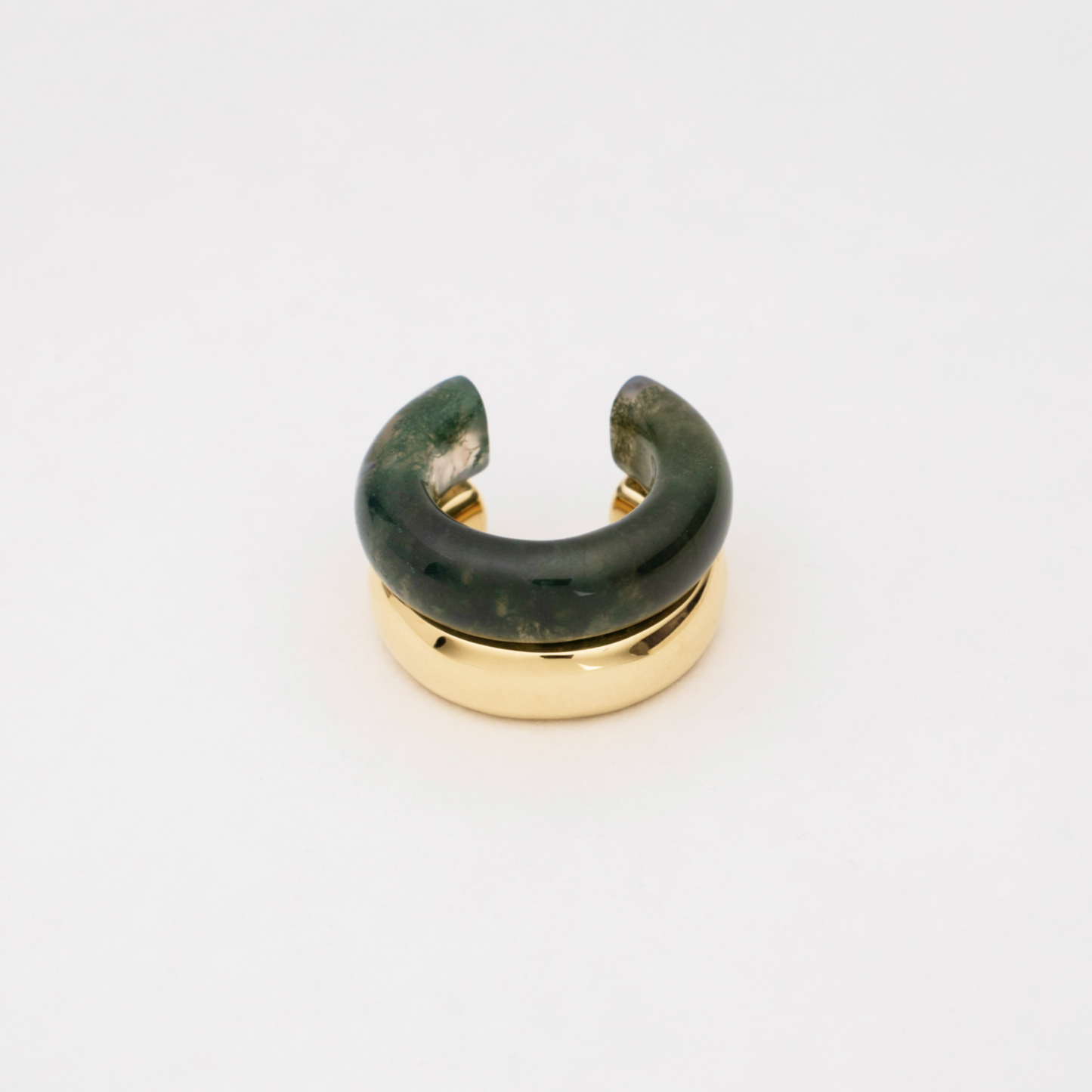 Der Ring: Moosachat & Gold