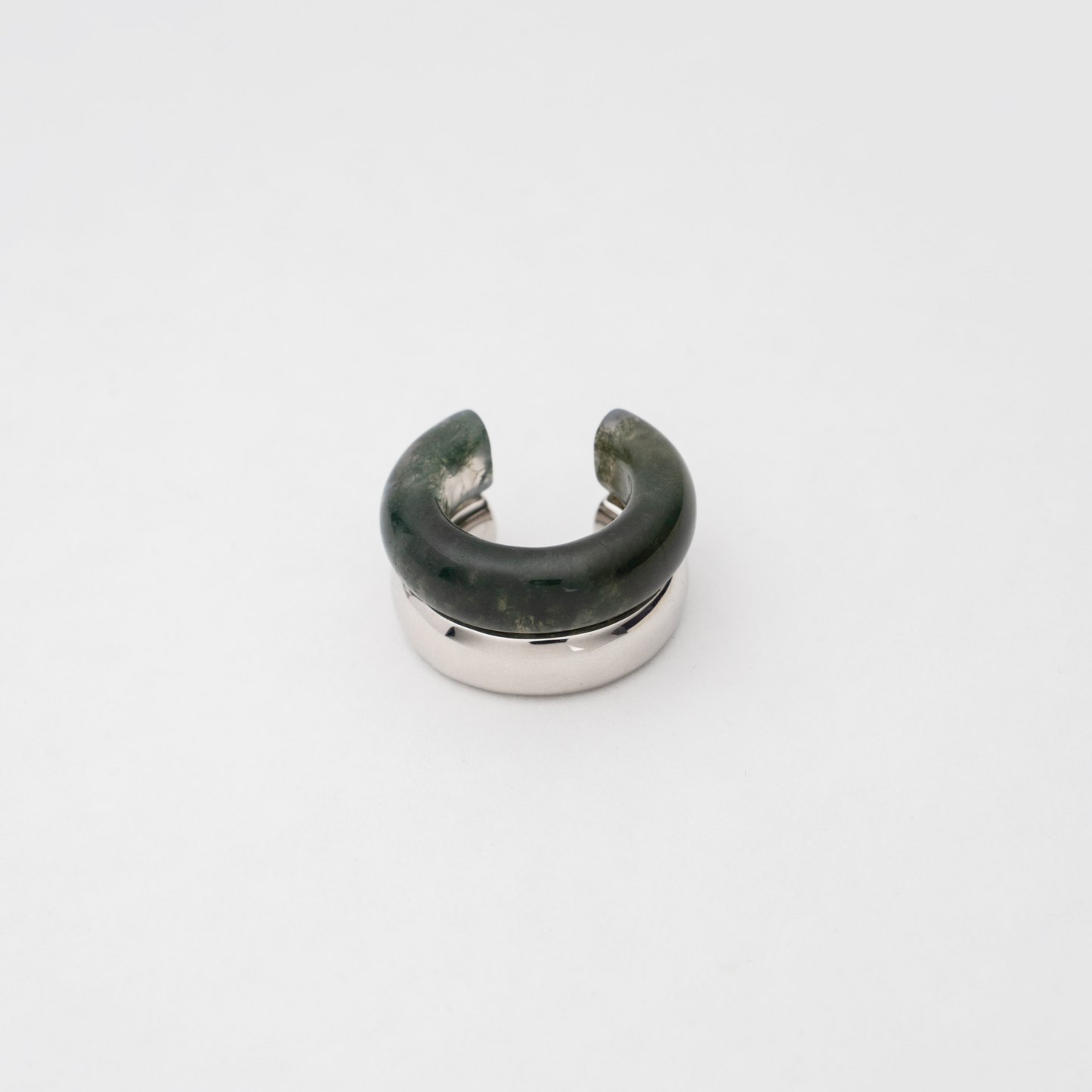 The Ring: moss agate + silver