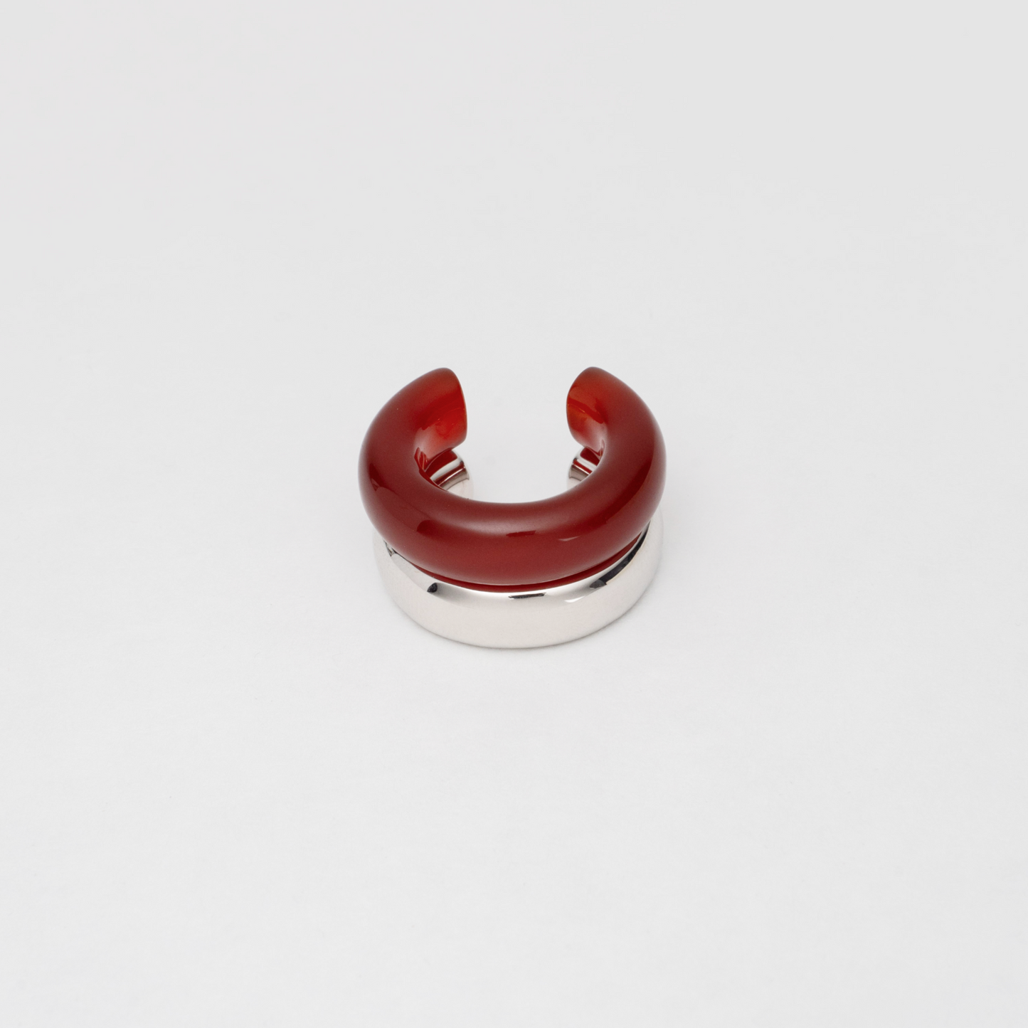 The Ring: red agate + silver