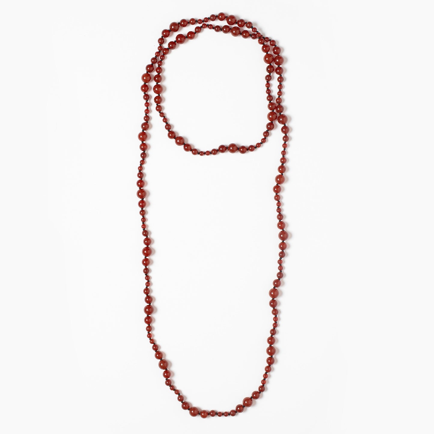 Red agate long necklace