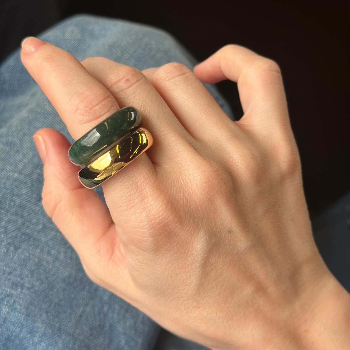 The Ring: moss agate + gold