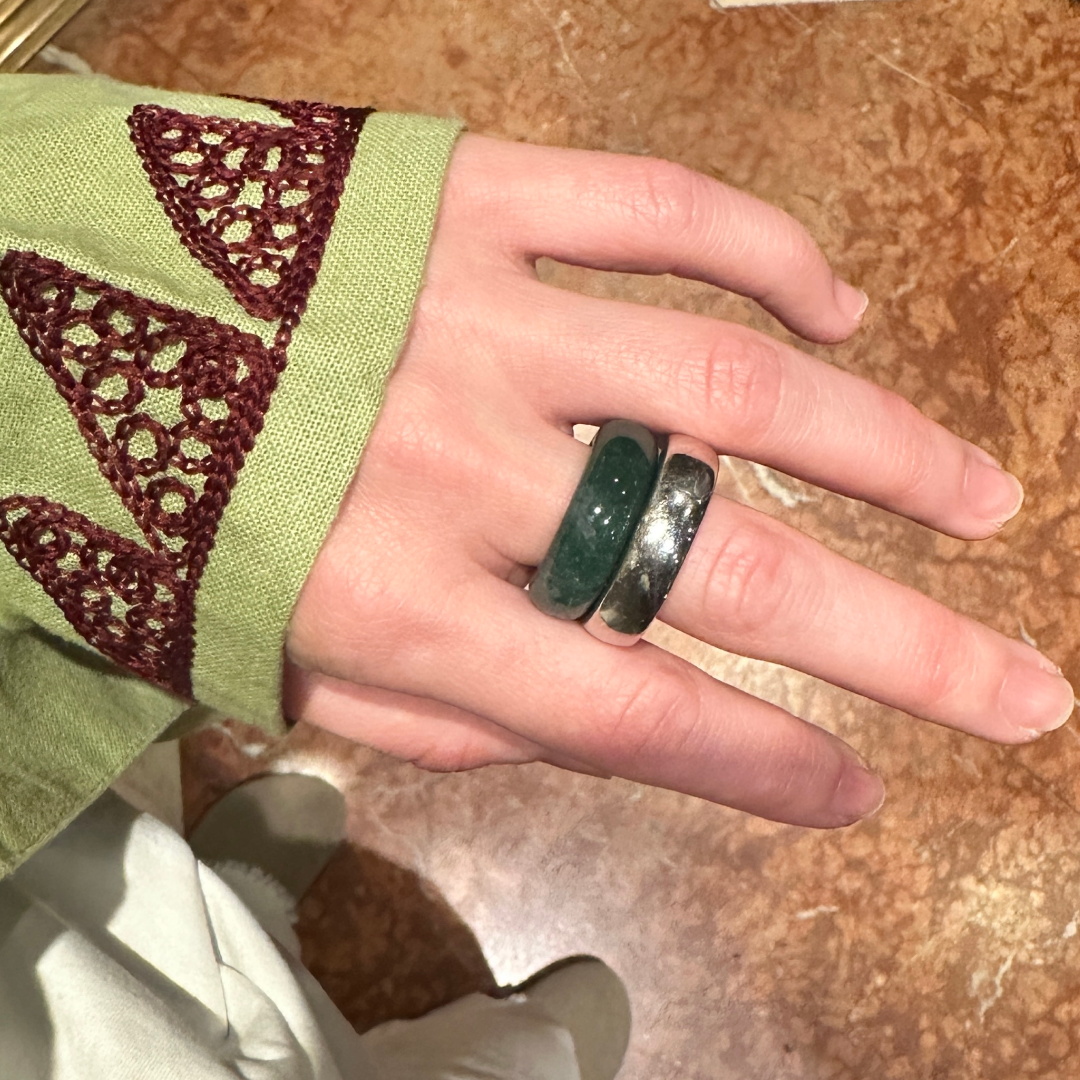 The Ring: moss agate + silver