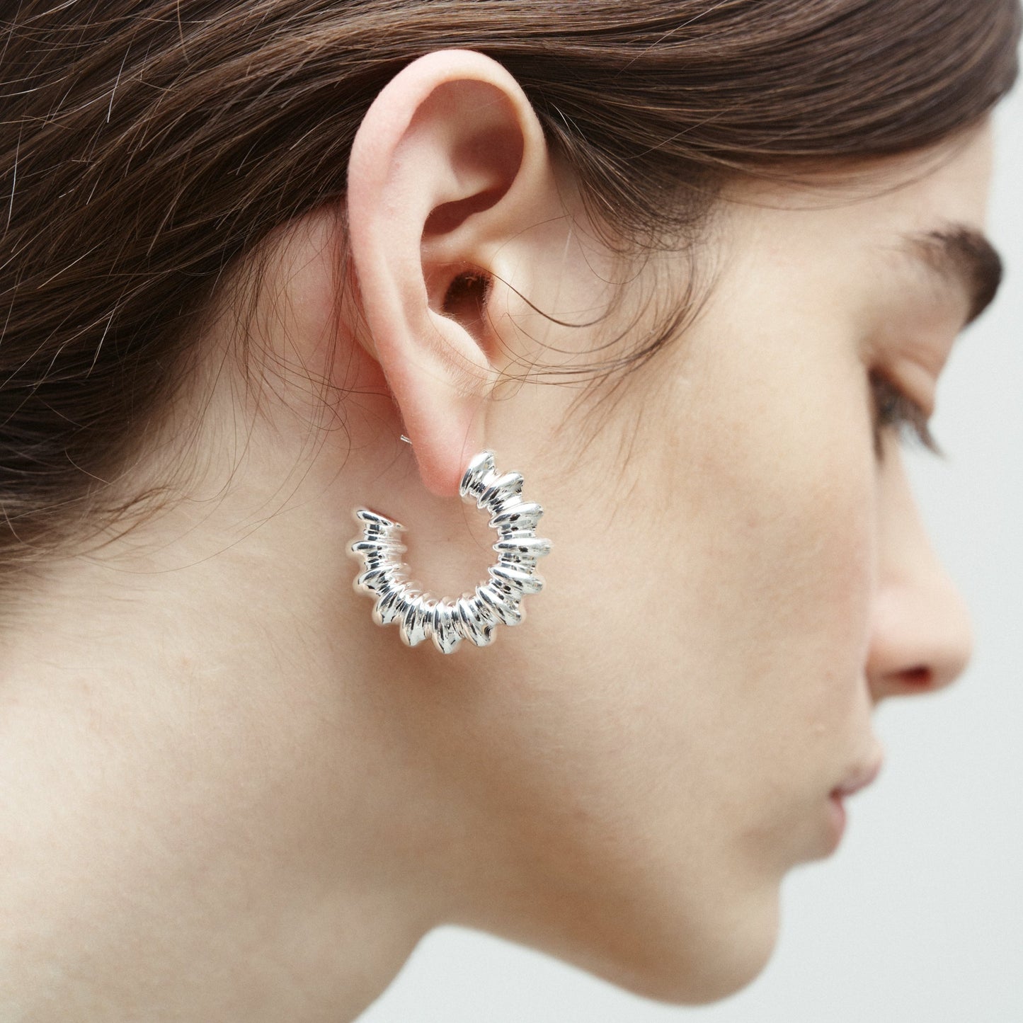 Structured hoops: silver