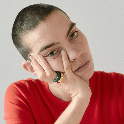 The Ring: moss agate + gold