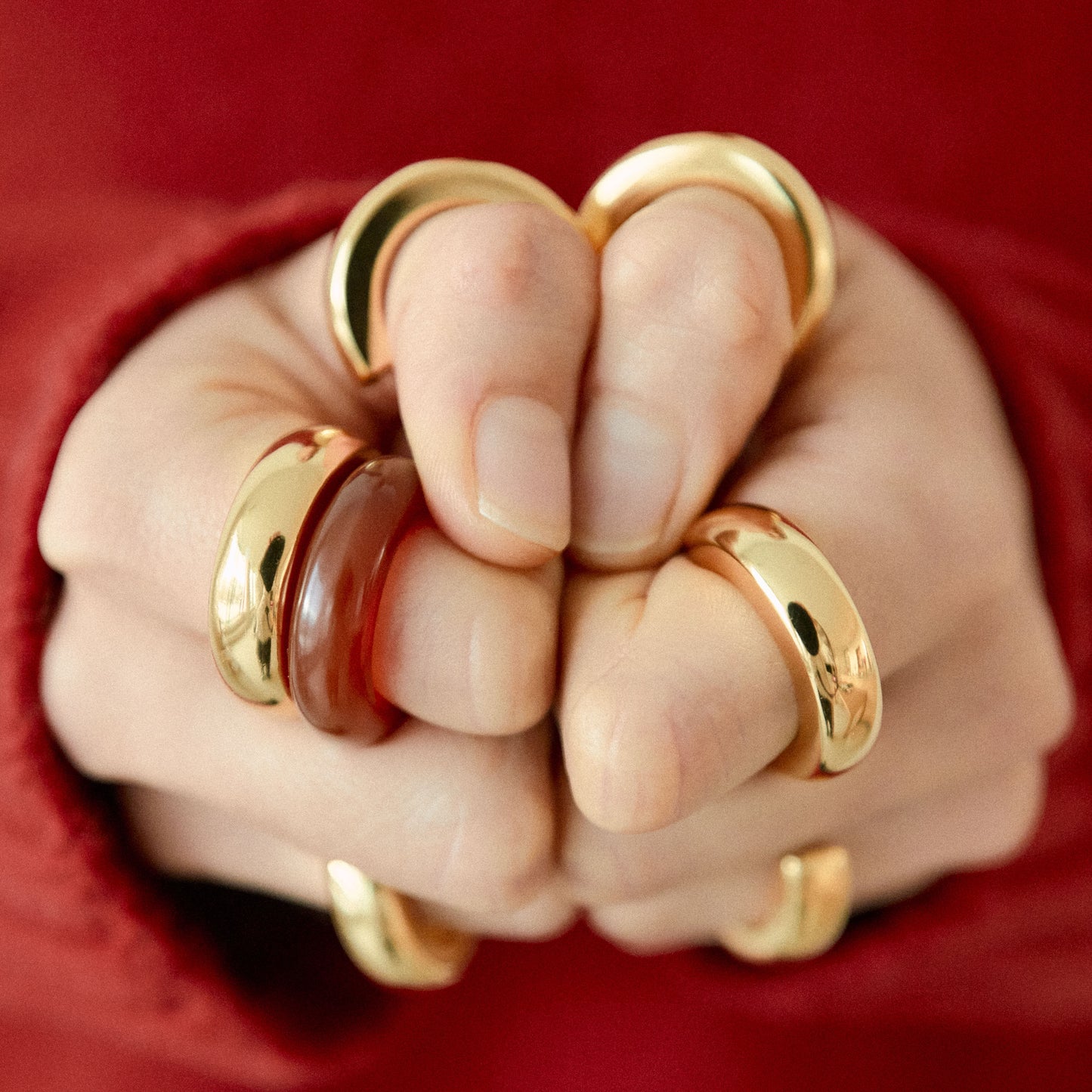 The Ring: red agate + gold