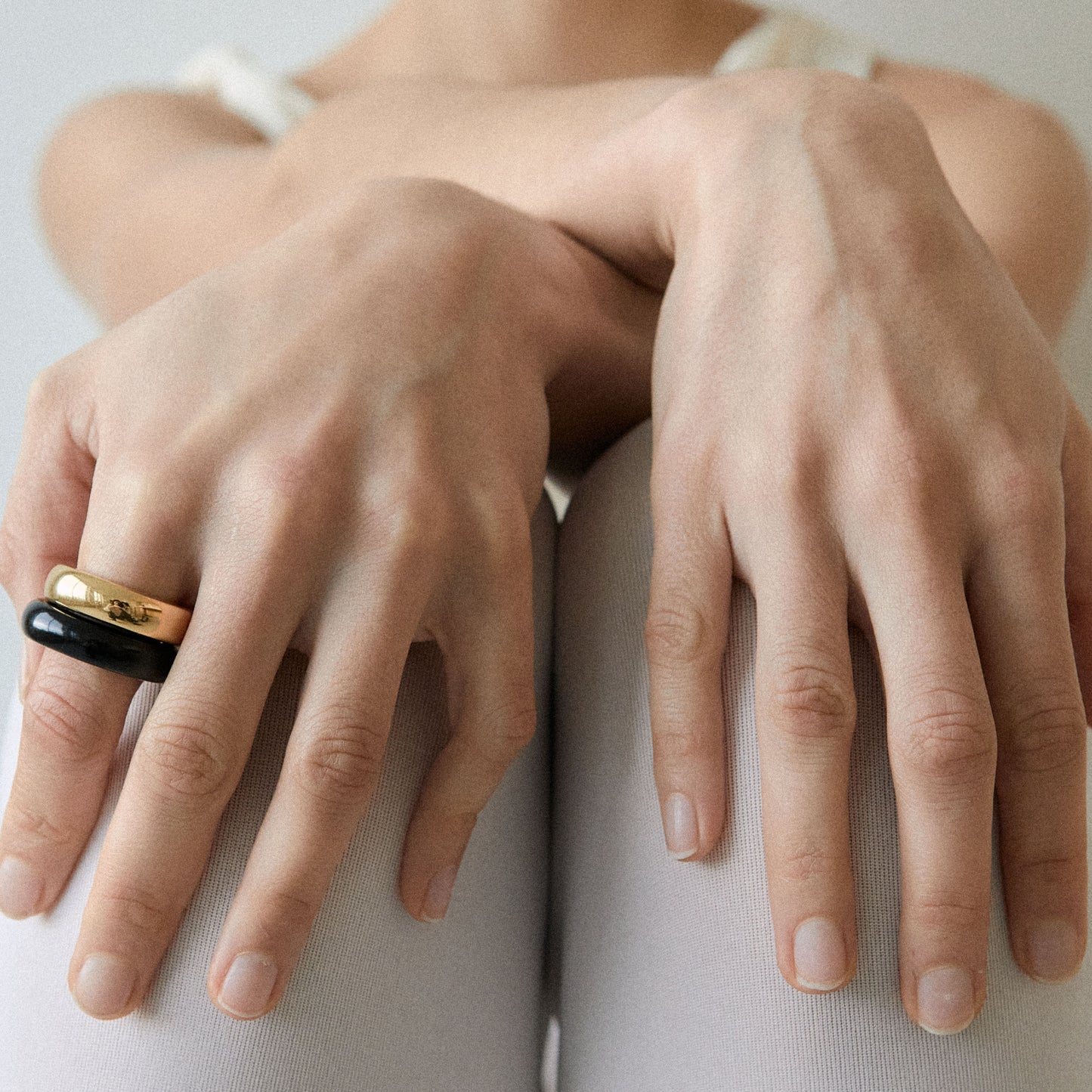 The Ring: black agate + gold