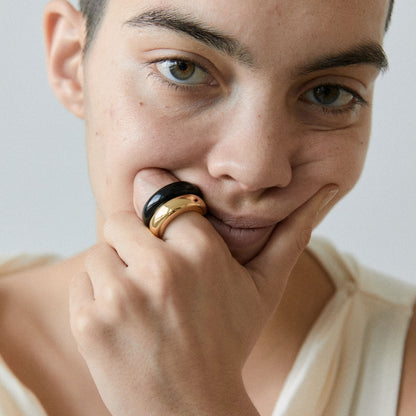 The Ring: black agate + gold