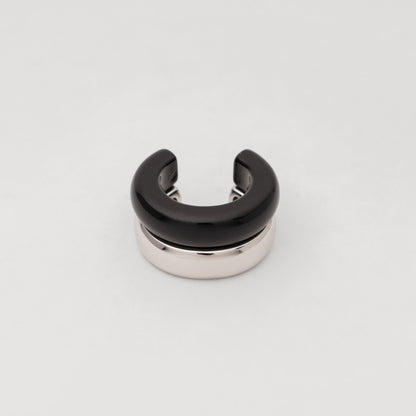 The Ring: black agate + silver