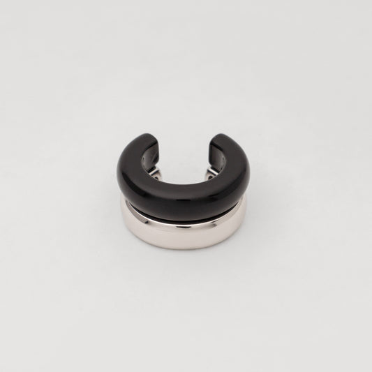 The Ring: black agate + silver