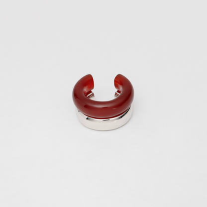 The Ring: red agate + silver
