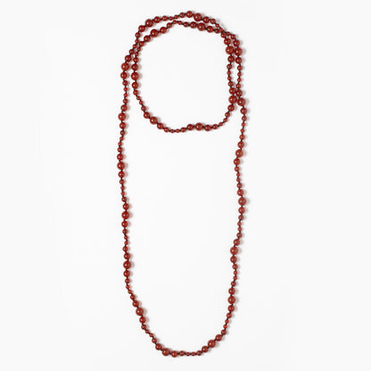 Red agate long necklace