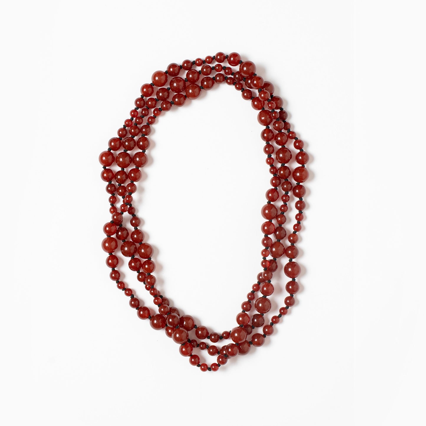 Red agate long necklace