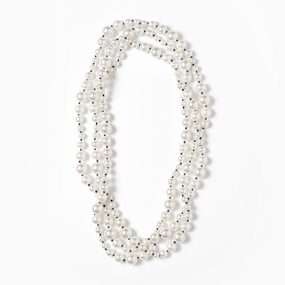 Pearl beaded long necklace