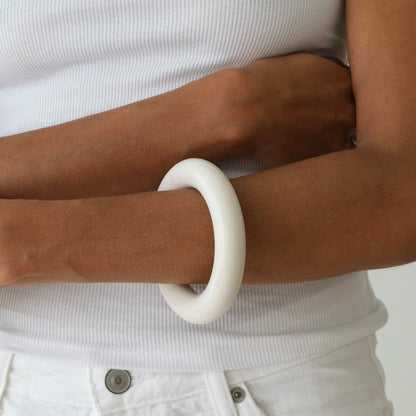 Donut Bangle in White