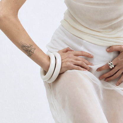 Donut Bangle in White