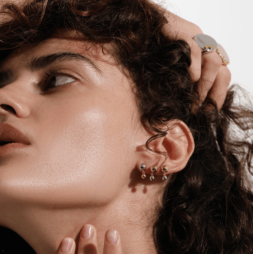 Double sphere earrings YW - Neeka Studios