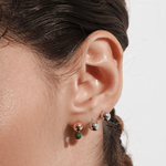 Double sphere earrings with green enamel - Neeka Studios