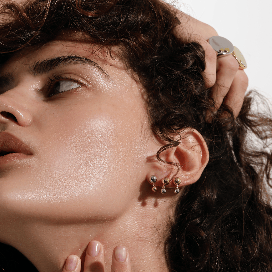 Double sphere earrings YW - Neeka Studios