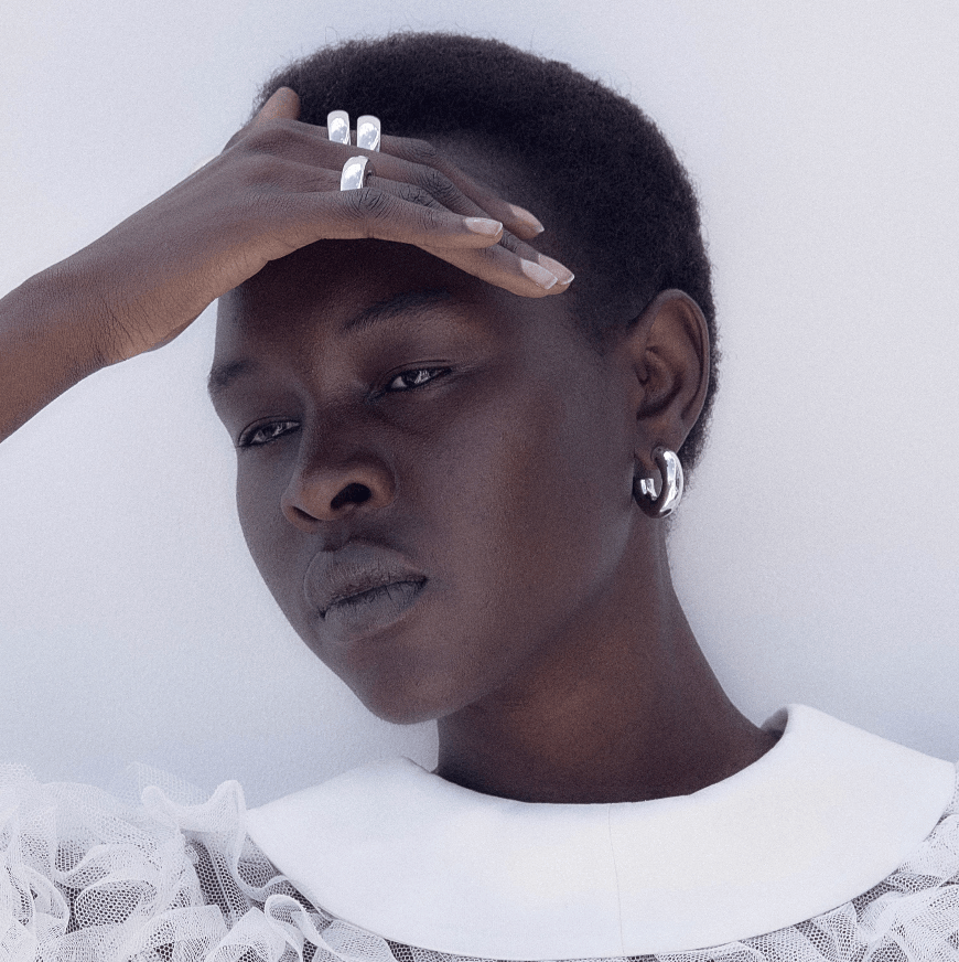 Medium chunky hoops: silver - Neeka Studios