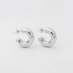 Medium chunky hoops: silver - Neeka Studios