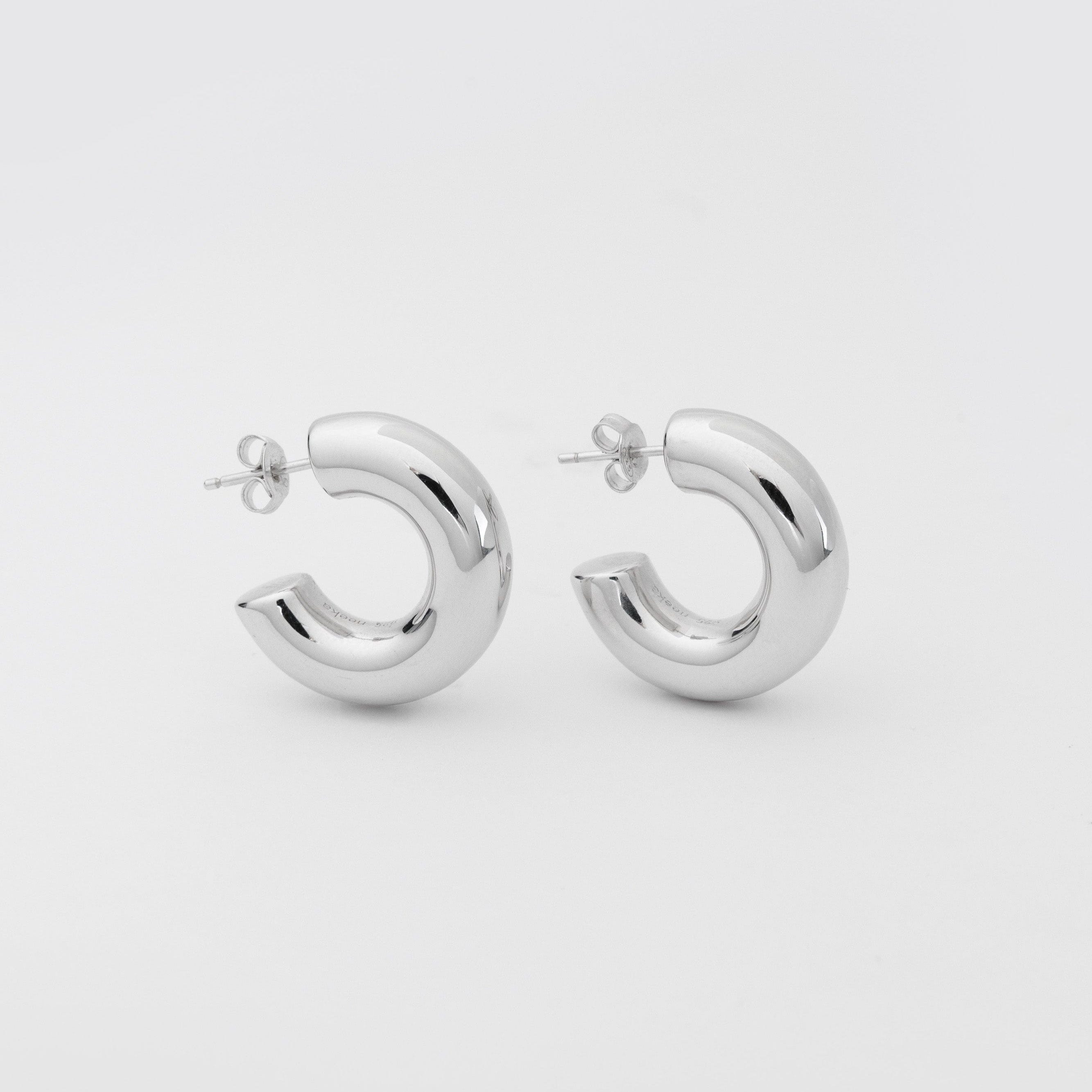 Medium chunky hoops: silver - Neeka Studios