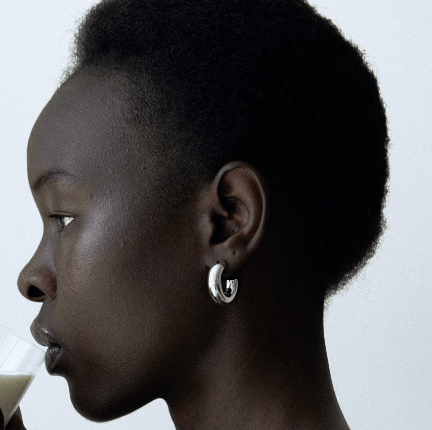 Medium chunky hoops: silver - Neeka Studios