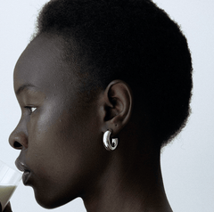 Medium chunky hoops: silver - Neeka Studios