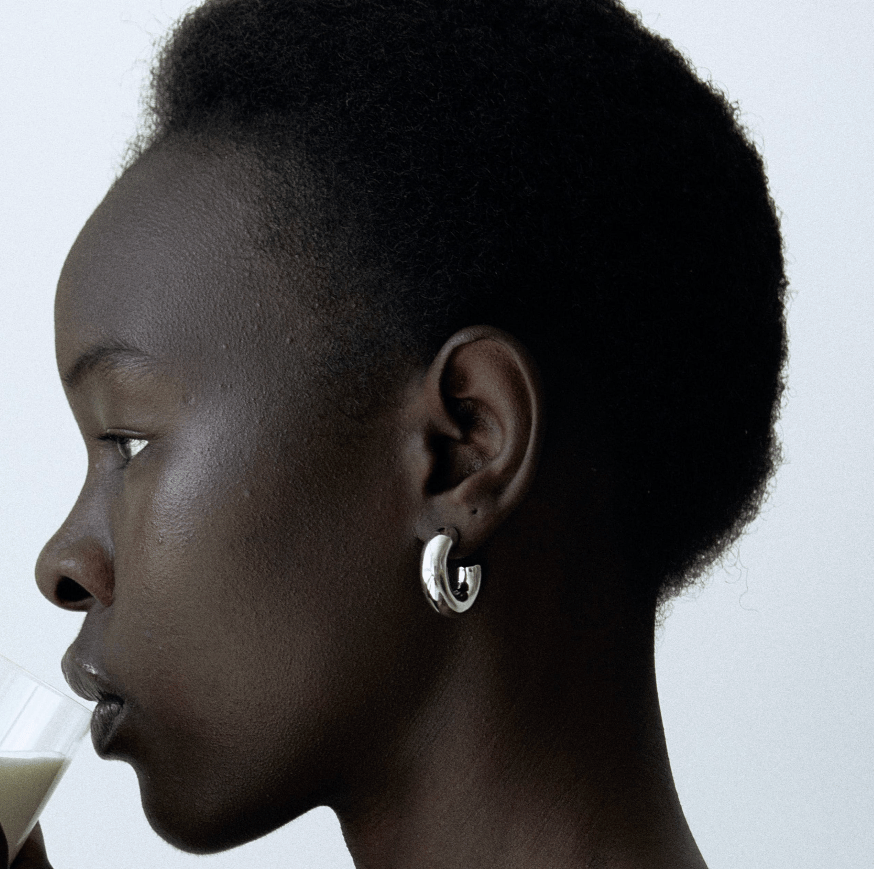 Medium chunky hoops: silver - Neeka Studios