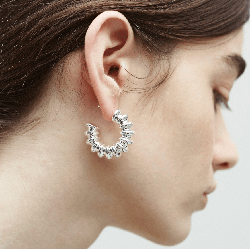 Structured hoops: silver - Neeka Studios