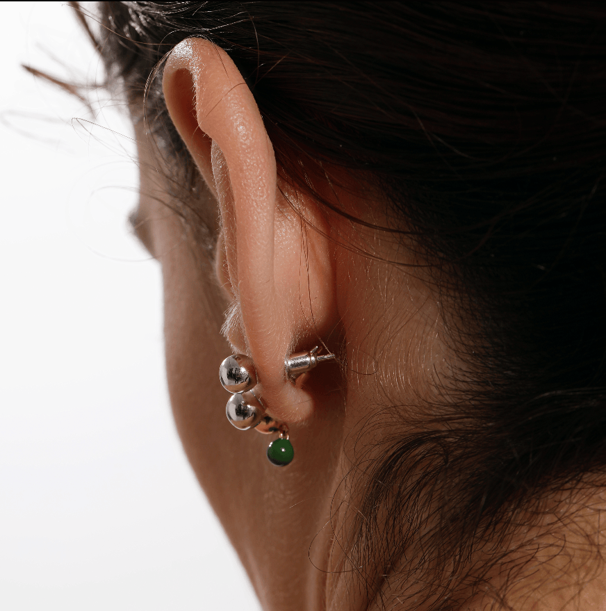 Earstuds, rhodium plated - Neeka Studios