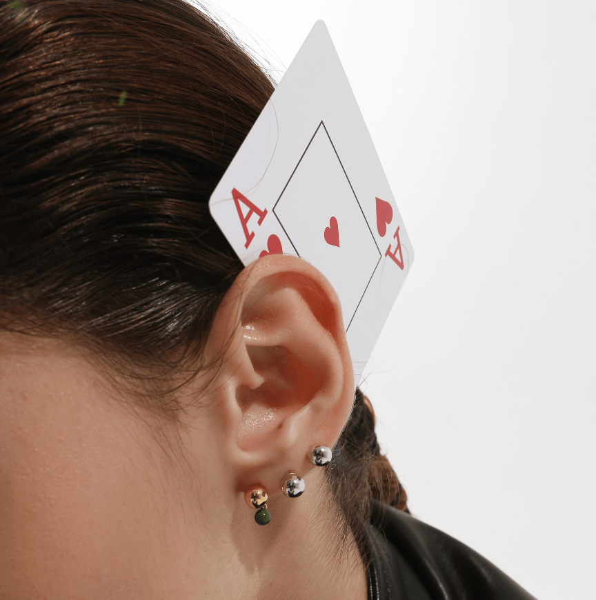 Earstuds, rhodium plated - Neeka Studios