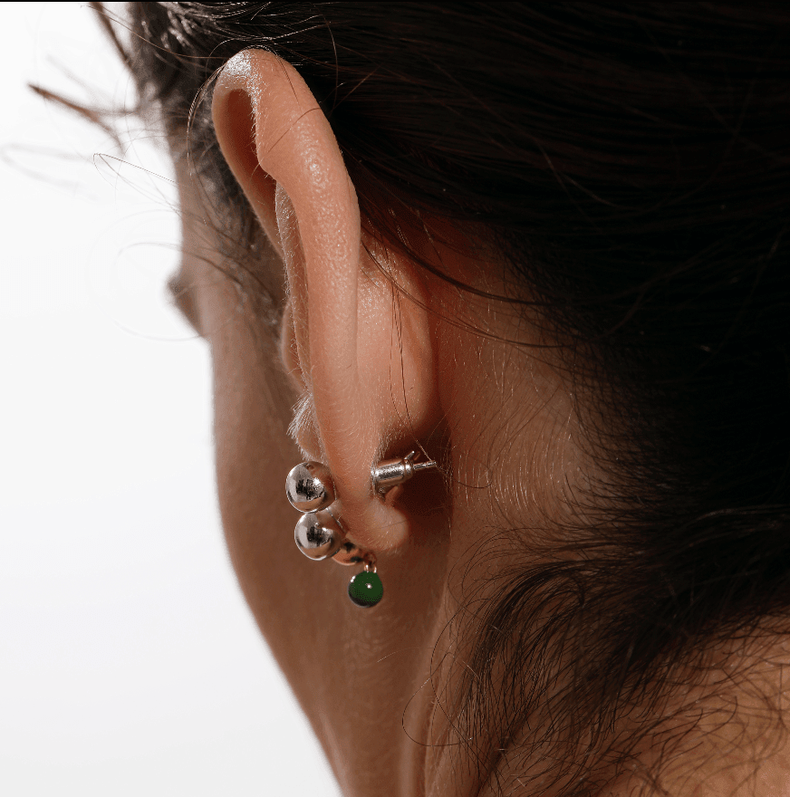 Earstuds, rhodium plated - Neeka Studios
