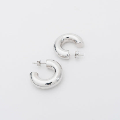 Medium chunky hoops: silver - Neeka Studios