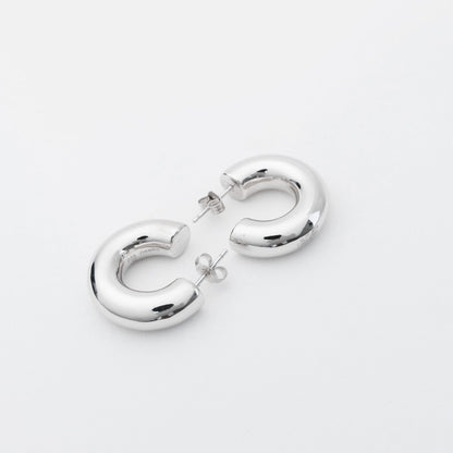 Medium chunky hoops: silver - Neeka Studios