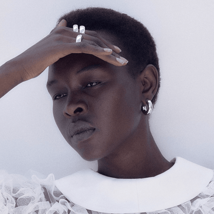 Medium chunky hoops: silver - Neeka Studios