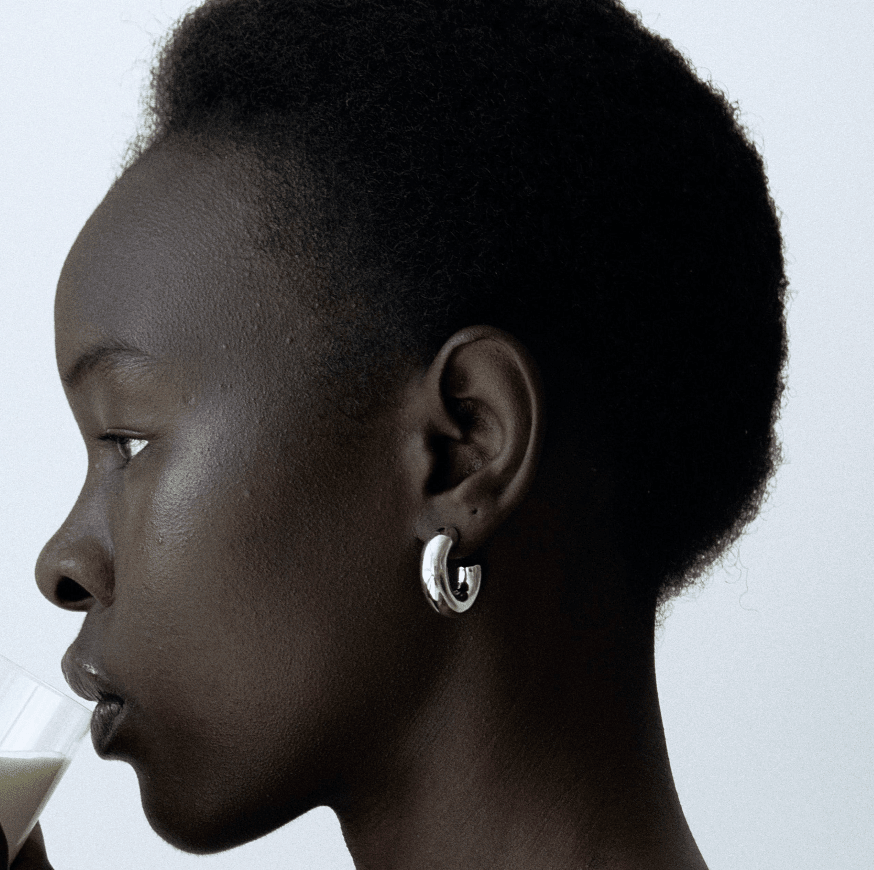 Medium chunky hoops: silver - Neeka Studios