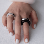 The Ring: black agate - Neeka Studios