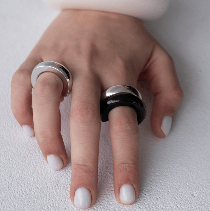 The Ring: black agate - Neeka Studios