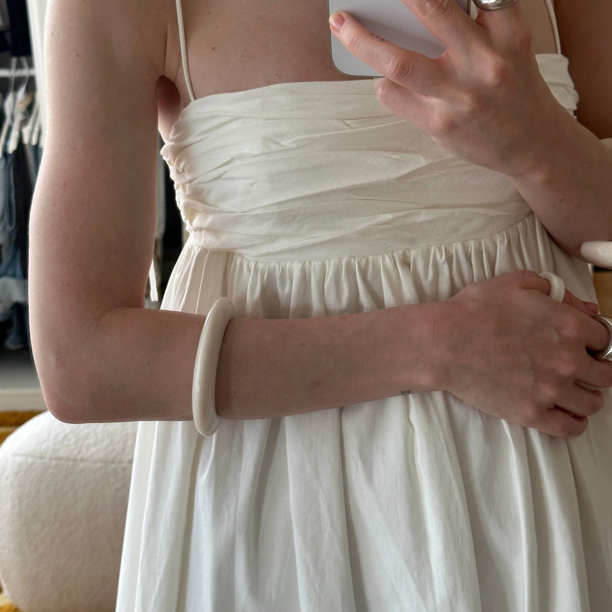 Small Bangle in white - Neeka Studios