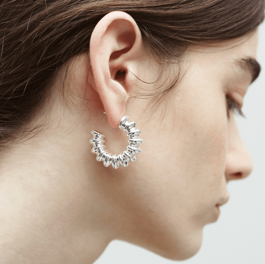 Structured hoops: silver - Neeka Studios