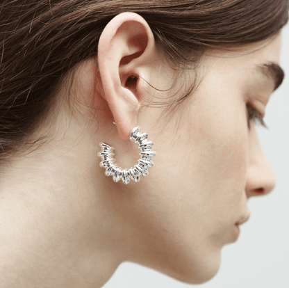 Structured hoops: silver - Neeka Studios