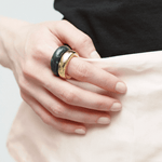 The Ring: moss agate + gold - Neeka Studios