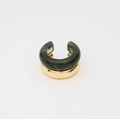 The Ring: moss agate + gold - Neeka Studios