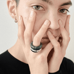 The Ring: moss agate + silver - Neeka Studios