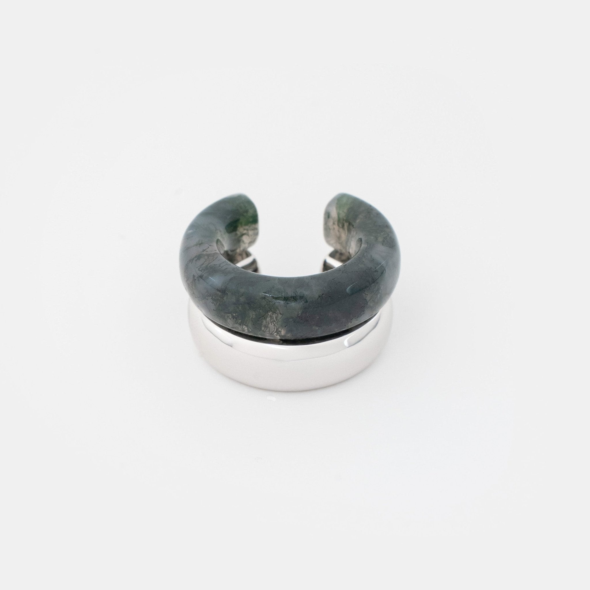 The Ring: moss agate + silver - Neeka Studios
