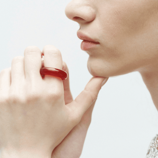 The Ring: red agate - Neeka Studios