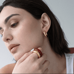 The Ring: red agate + gold - Neeka Studios