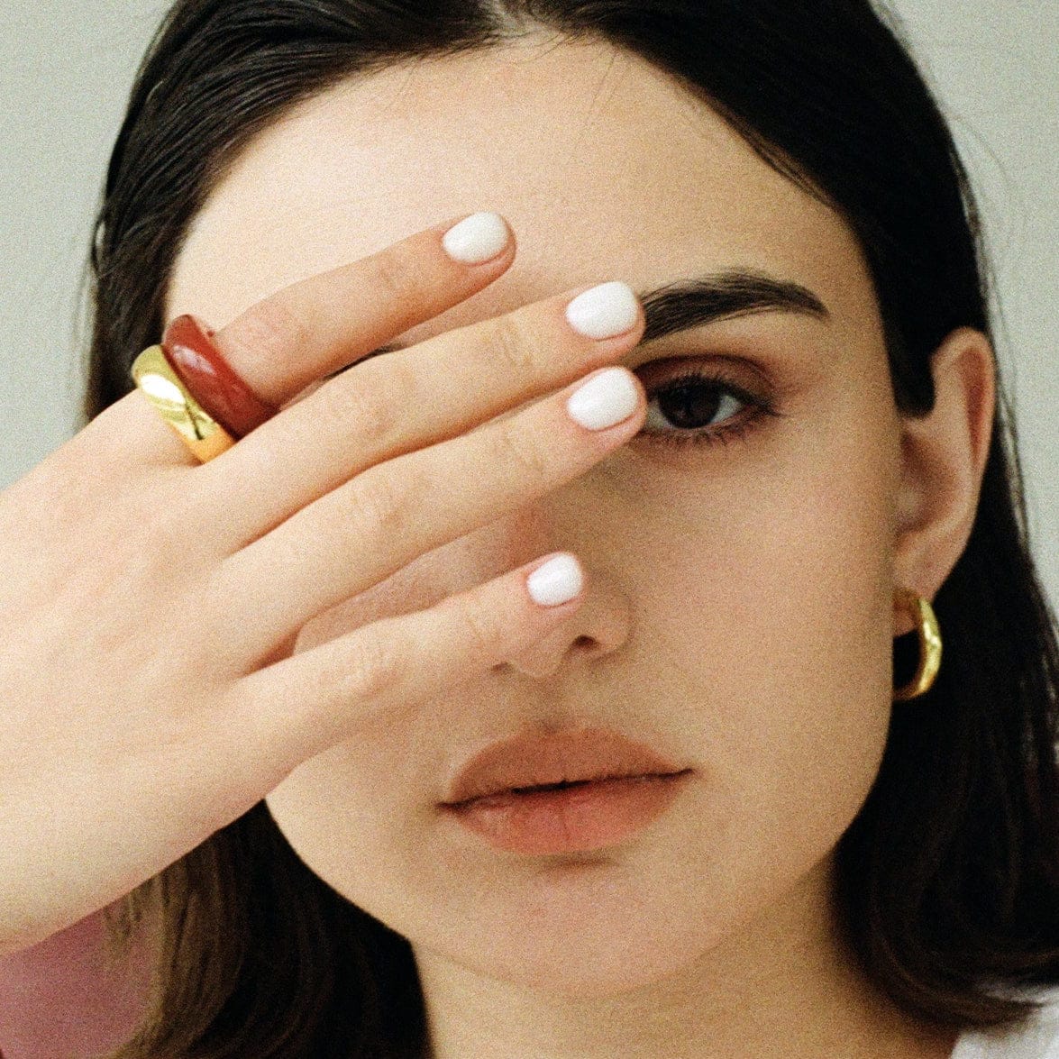 The Ring: red agate + gold - Neeka Studios