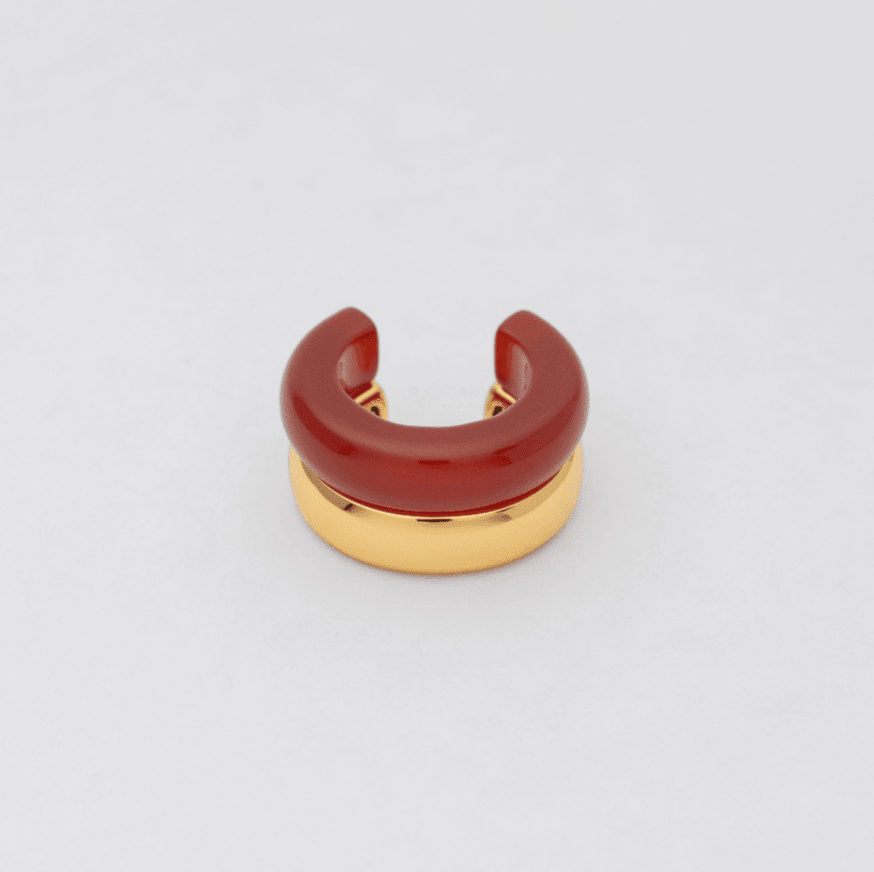 The Ring: red agate + gold - Neeka Studios