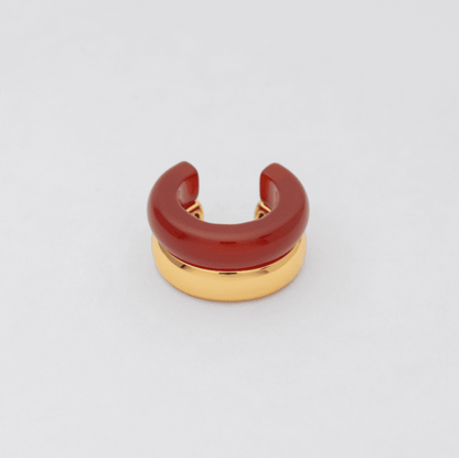 The Ring: red agate + gold - Neeka Studios